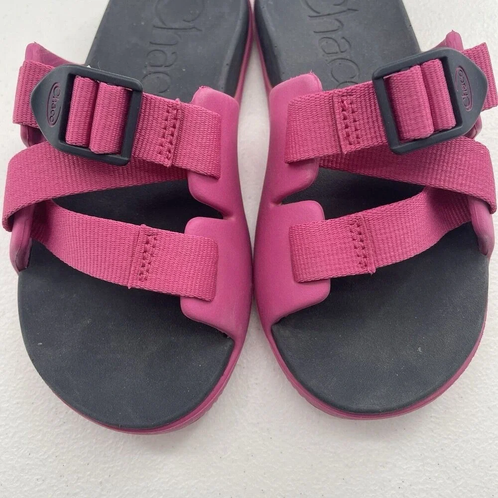 Chaco Chillos Slide Kids Junior Size‎ 1 Sport Sandals Magenta Pink JCH180316